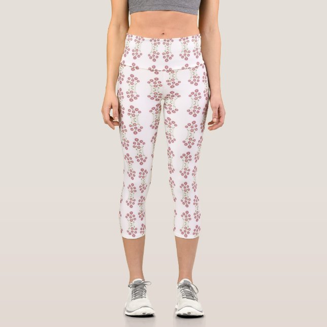 Leggings Capri Stylish Abstract floral High Waisted Capris (Anverso)