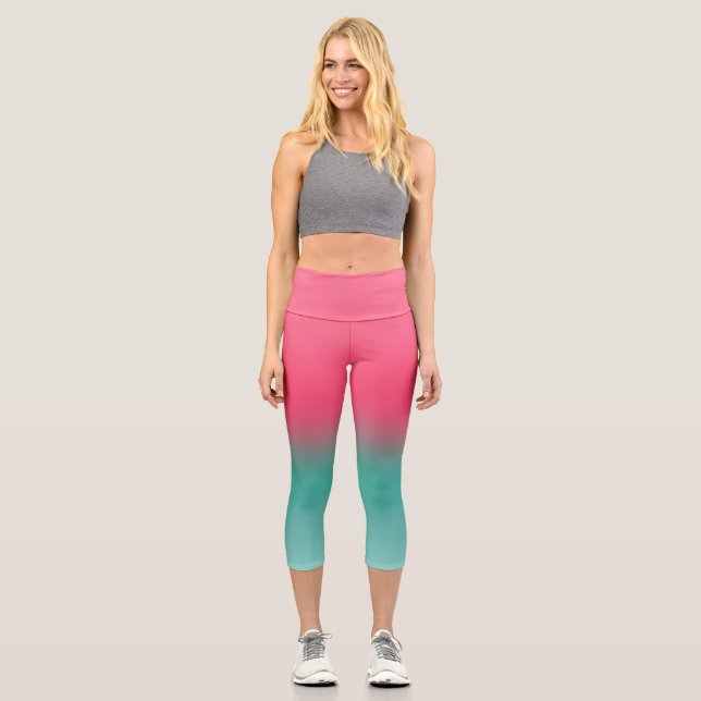 Leggings Capri StyPink y Green Ombre (Anverso)