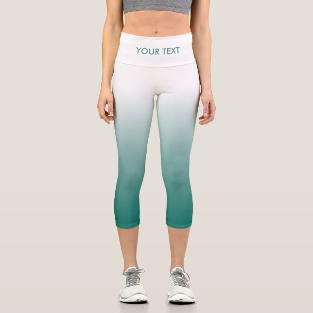 Leggings Capri Su Texto O Nombre Verde azuladas Mujeres Verde Azu (Anverso)