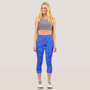 Leggings Capri Sueños abstractos azules y rosas