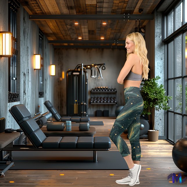 Leggings Capri Sueños celestes: Patrón de resumen nocturno estrel (Subido por el creador)