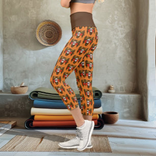 Leggings Capri Sugar Skull Rosa Owl