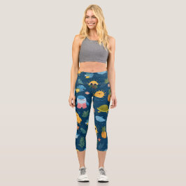 Leggings Capri Summer Paradise High Waisted Capris Gift