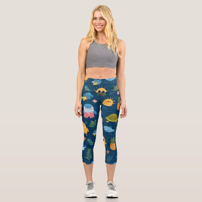 Leggings Capri Summer Paradise High Waisted Capris Gift (Anverso)