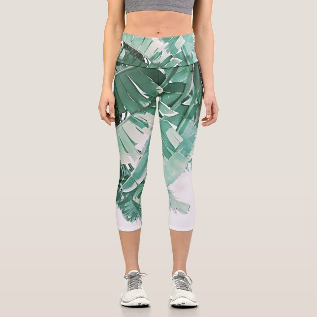 Leggings Capri Summer Vibes Banana deja un verde pálido (Anverso)