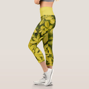 Leggings Capri Sundance Naranja Planta Floral