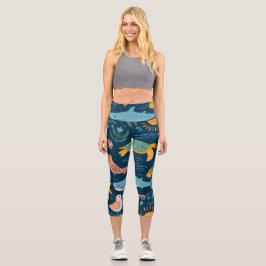 Leggings Capri Sunset Glow High Waisted Capris Gift