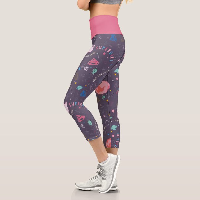 Leggings Capri Supergirl Volando hacia arriba Ilustracion (Izquierda)