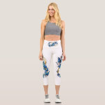 Leggings Capri Symbol Infinity of Blue Morpho Butterflies<br><div class="desc">Symbol infinity of gold,  decorated with realistic blue butterflies morpho on a white background. Design with butterflies. Morpho. Design with blue butterflies morpho.</div>