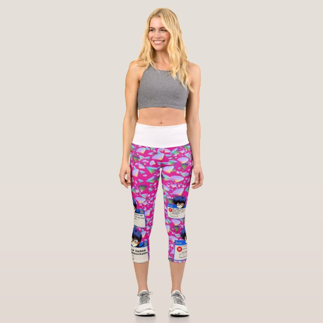 Leggings Capri System Error: Retro Nerd Aesthetics (Anverso)