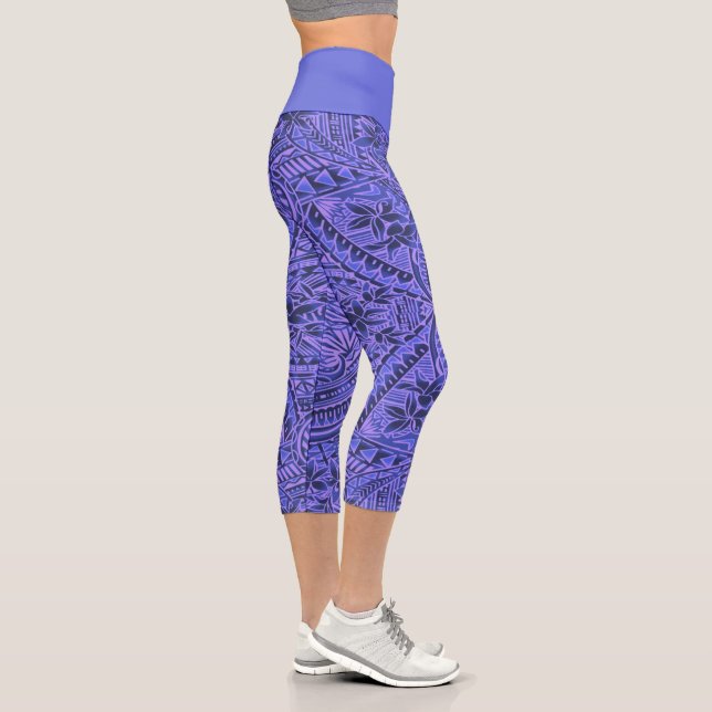 Leggings Capri taille haute/Tribal/Violet (Derecha)