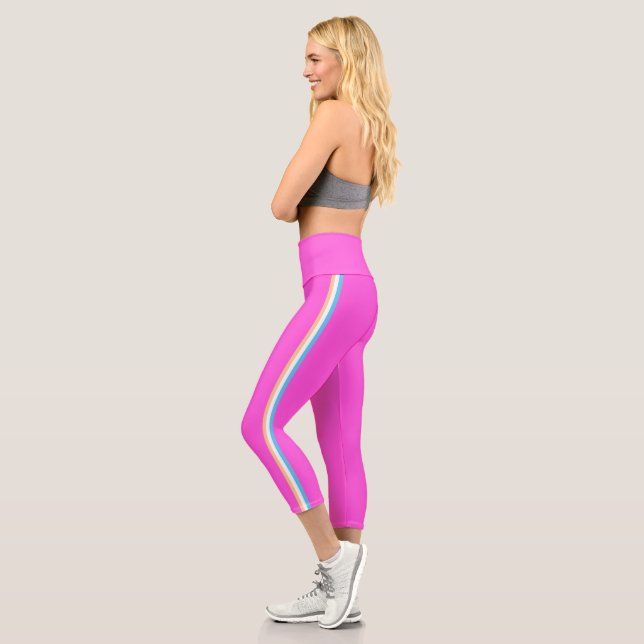 Leggings Capri Tan y banda azul (Izquierda)