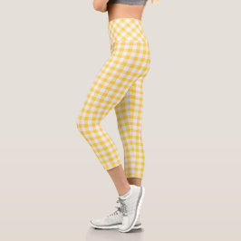 Leggings Capri Tapado de búfalo amarillo y blanco