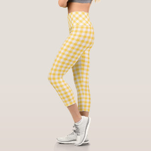 Leggings Capri Tapado de búfalo amarillo y blanco