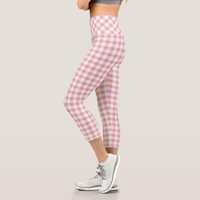 Leggings Capri Tapado de búfalo rosa y blanco (Izquierda)
