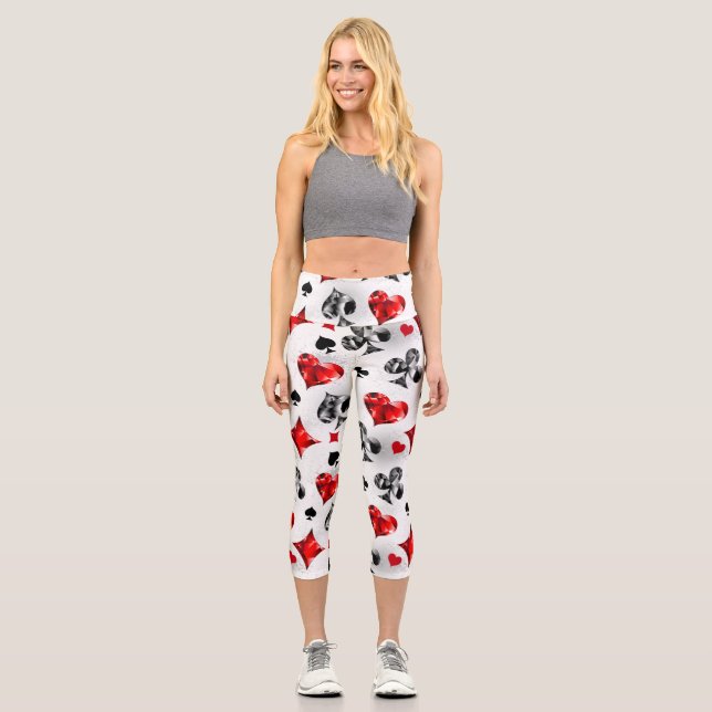 Leggings Capri Tarjeta de juego de jugador de póquer se adapta a  (Anverso)