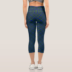 Leggings Capri Tartán de Campbell, crema azul