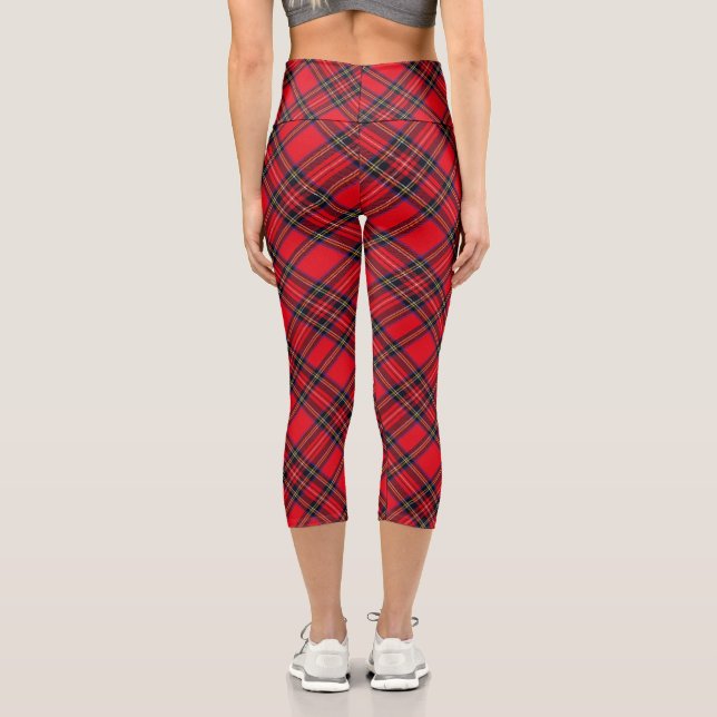 Leggings Capri Tartán de Stewart rojo (Reverso )