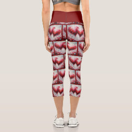 Leggings Capri Te Amo Dos Corazones Abstractos Pintando San Valen
