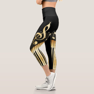 Leggings Capri Teclado dorado