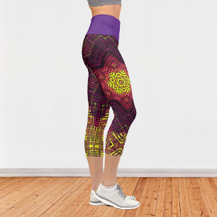 Leggings Capri Tejer Mandala amarillo rosa y morado