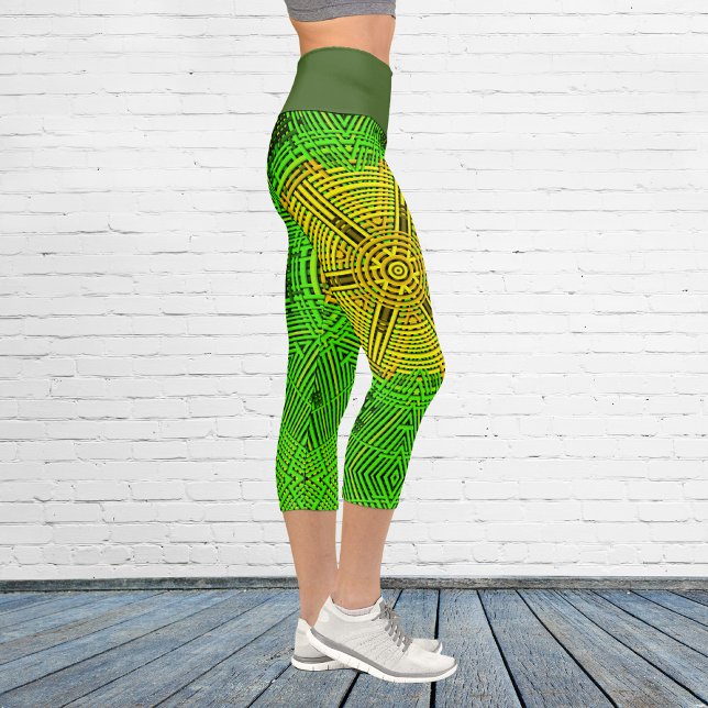 Leggings Capri Tejer Mandala Amarillo y Verde (Subido por el creador)