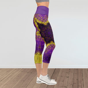 Leggings Capri Tejer Mandala morado y amarillo