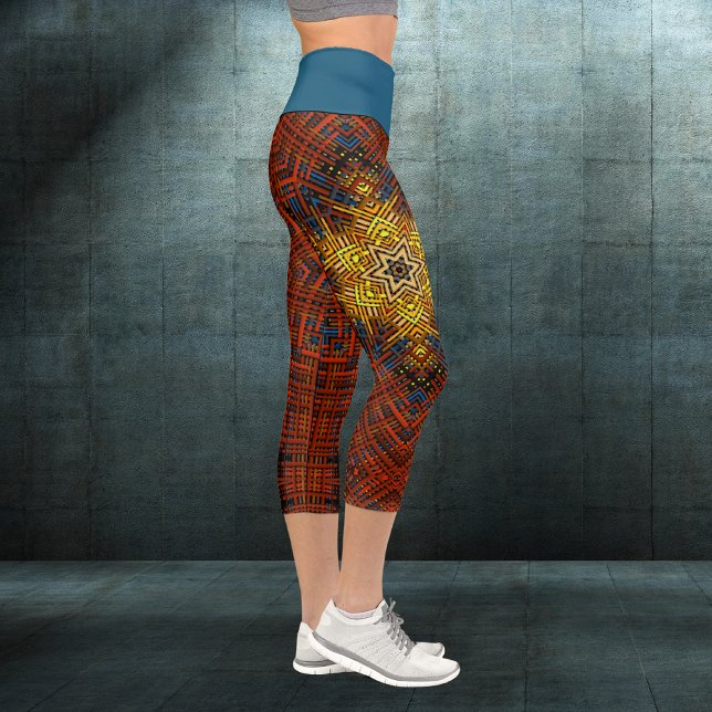 Leggings Capri Tejer Mandala Naranja Amarillo y Azul (Subido por el creador)