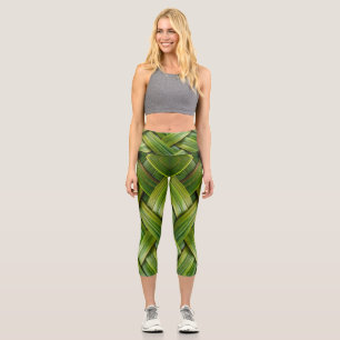 Leggings Capri Tejido de bambú fresco verde