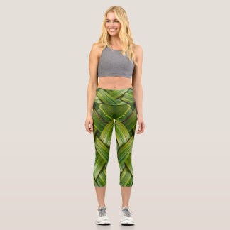 Leggings Capri Tejido de bambú fresco verde