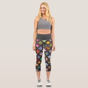 Leggings Capri Tejido de ventana de la catedral
