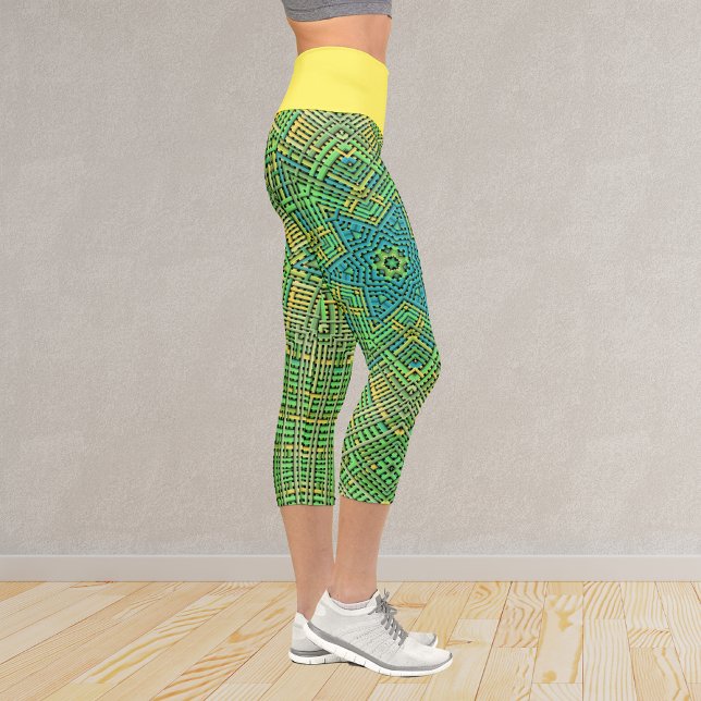 Leggings Capri Tejidos Mandala Amarillo verde y azul (Subido por el creador)