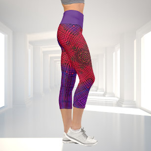 Leggings Capri Tejidos Mandala rojo y morado