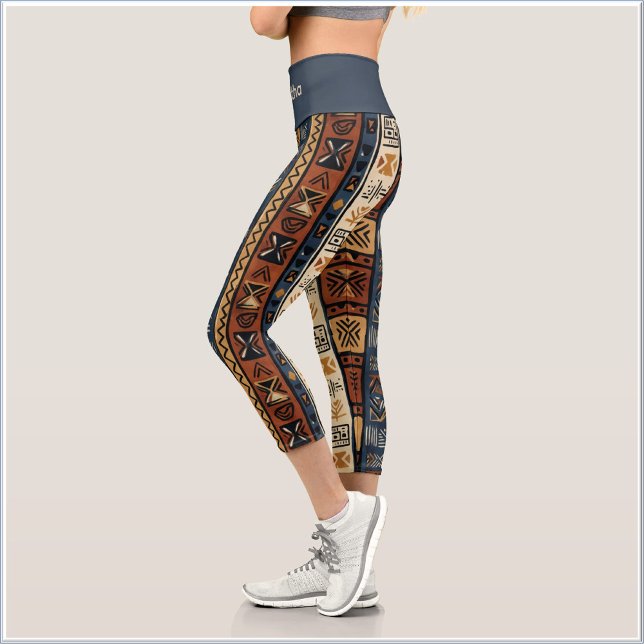 Leggings Capri Tela de barro étnica boho (Subido por el creador)