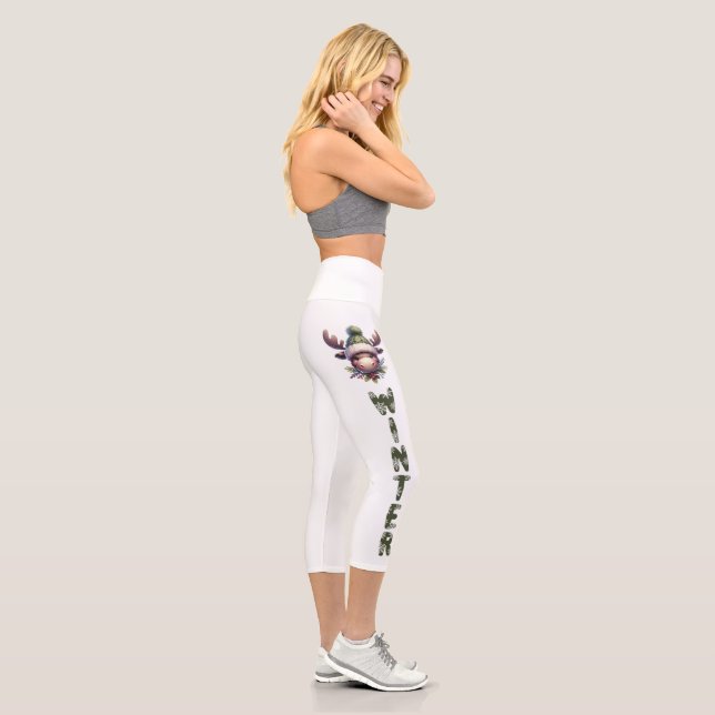 Leggings Capri Tema de Winter Moose (Derecha)