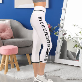 Leggings Capri Tema del gato del estilo de cómico del divertido b