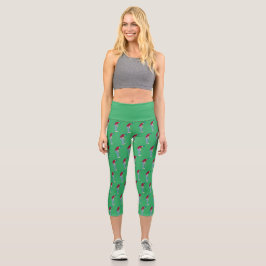 Leggings Capri Tema del golf verde