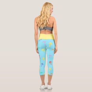 Leggings Capri Temática Happy and Bright Palm Trees Pastel