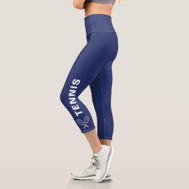 Leggings Capri Tennis Racquet Personalizado Texto o nombre de equ