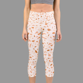 Leggings Capri Terrazzo Resumen moderno Terracotta