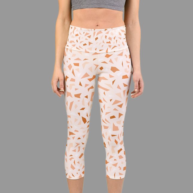 Leggings Capri Terrazzo Resumen moderno Terracotta (Subido por el creador)