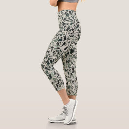Leggings Capri Terrazzo verde moderno