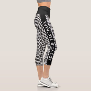 Leggings Capri Texto de Personalizado de patrón de contraste bla