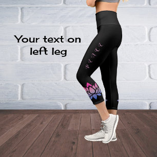 Leggings Capri Texto del personalizado de flores de loto de moda 