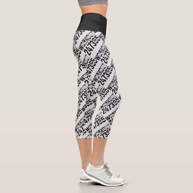 Leggings Capri Texto desgastado y raspado Workout 247365 negro (Derecha)