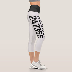 Leggings Capri Texto desgastado y raspado Workout 247365 negro