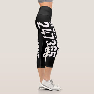 Leggings Capri Texto grabado y desgastado Workout 247365 white