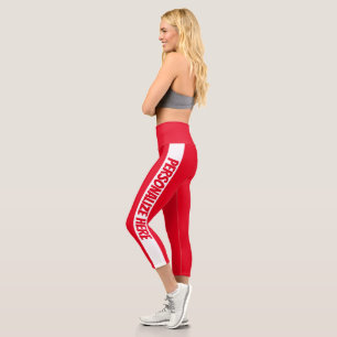 Leggings Capri Texto personalizado con bandas