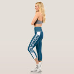 Leggings Capri Texto personalizado con bandas<br><div class="desc">Añade tu propio texto a estas leggings capri fáciles de personalizar de Ricaso</div>