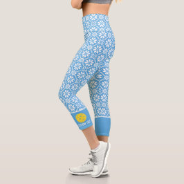 Leggings Capri Texto Personalizado de copo de nieve de invierno c